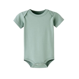 Mamelucos de bebé al por mayor para recién nacidos Mamelucos de algodón de manga corta de <span class=keywords><strong>color</strong></span> sólido Bebé - Product Image 2