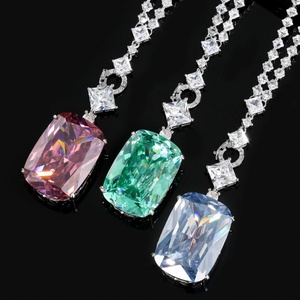 Classic Green Paraiba Cubic Zirconia Premium Jewelry Anti-tarnish Eco-friendly <b>Copper</b> Women Statement Necklace for Banquet Gift - Product Image 5