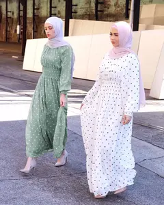 Türkische Ramadan Robe muslimisches Kleid Frauen Chiffon elastische Taille Dessert Party marok kanis chen Kaftan Hijab islamisches Kostüm