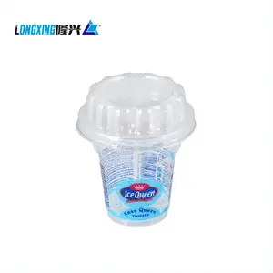 塑料 PP 清除一次性冷冰淇淋 200毫升杯与宠物盖