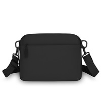 Tas Selempang Pria Kasual Warna Solid Bahan Nylon Anti Air dengan Ritsleting dan Tali Pengikat yang Dapat Disesuaikan