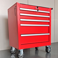 Chariot à outils en acier robuste OEM, chariot à outils à 5 tiroirs, armoire de rangement d'outils d'atelier en acier avec roues