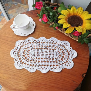 Set de table et sous-verre tricotés à la main en fil uni, isolants et ajourés pour table à manger - Product Image 3