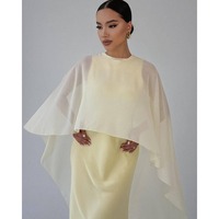 Nouvelle Collection Été 2026 : Ensemble Robe Longue en Chiffon et Satin, Style Cape, Chic Français, Élégant, Marron, Robe de Soirée Modeste, Tenue de Fête pour Femme