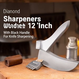 Acciaio per affilare i coltelli Diamond Sharpening Steel da 12 pollici con manico nero - Product Image 3
