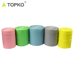 TOPKO Stretch Training Elastic Flat Bodybuilding Fitness Custom Latex Free Tpe Pilates Yoga Resistance Band Roll