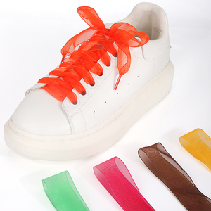 Pita nilon benang sifon datar transparan multiwarna lebar 2.5cm olahraga untuk sepatu kasual dikemas dalam sepasang - Product Image 4