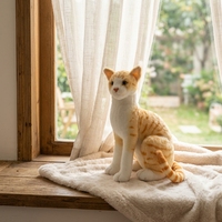 Peluche Courte Personnalisée Chat Siamese/Dragon-Li/Chat Orange Réaliste avec Rembourrage en Coton PP en Stock Vente en Gros