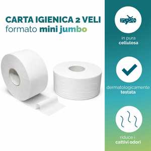 Carta Igienica BulkySoft Jumbo Mini 130, 12 Rotoli, Cellulosa Active Clean a 2 Veli - Product Image 3