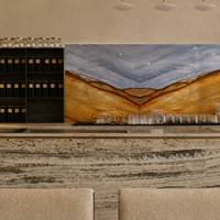 Dalles de quartzite Golden Coast à veines bleues pour comptoirs de cuisine, murs de salon et murs TV à jointure apparente