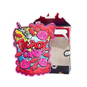 Bolsa de Mylar con Cierre Zip y Ventana, Impresa Personalizada, con Base Plana, Forma de Nieve Blanca, para Envasado de Dulces y Alimentos - Product Image 3