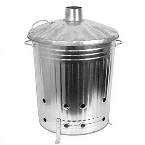 90L Extra <b>Large</b> Galvanized Natural Finishing Metal Incinerator Heavy duty garden waste burner incinerator garden burning <b>bin</b> - Product Image 2