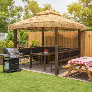 Pabellón <span class=keywords><strong>de</strong></span> exterior para patio, <span class=keywords><strong>de</strong></span> paja sintética, para ocio, con parasol, estilo granja y huerto - Product Image 2