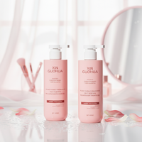 Bouteille de lotion pour le corps en plastique PET de forme ronde de 300 ml, 400 ml, 500 ml, bouteille de shampooing, bouteille de gel douche avec impression de logo privé pour cosmétiques