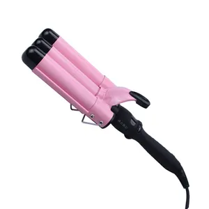 Thuisgebruik Nieuwe Drie Barrel Keramische Ionische Grote Golf Curler Automatische Lcd Krultang Met Triple Barrel Haar Waver Haar curler