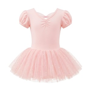 Robe tutu de ballet pour filles, tutu en tulle à paillettes, justaucorps à manches courtes, tenue de scène de danse, robe de princesse - Product Image 2