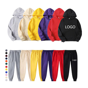 Vente en gros pantalon de survêtement et sweat à capuche vierge unisexe surdimensionné ensemble de sweats à capuche pour hommes personnalisé grande taille - Product Image 1