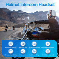 Casque de moto Q58 MAX avec intercom, batterie 1000mAh, étanche, réduction du bruit, écouteurs BT 5.3 avec écran LED et fonction FM