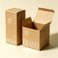 Boîte en papier kraft brun biodégradable personnalisée avec couvercle et fond, emballage cosmétique pour soins de la peau avec logo