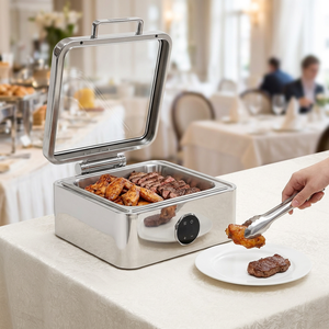 Equipo de Catering, Calentadores de Alimentos, Línea de Buffet, Calentador de Buffet Comercial sin Agua, Tipo Chafing Dish - Product Image 1