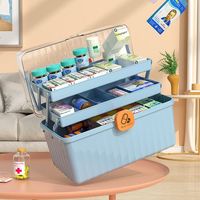 Trousse de premiers secours à domicile de grande capacité, boîte médicale d'urgence extra portable, étui de rangement multicouche pour les médicaments des étudiants en dortoir