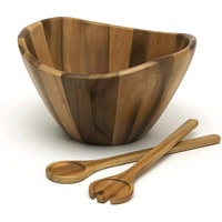 Ensemble de bols à salade en bois d'acacia écologiques et modernes pour la cuisine - Vente en gros avec logo et emballage personnalisés