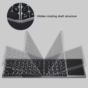 Black Foldable Bt Wireless Folding bluetooth Keyboard Qwerty Layout Touch Pad Wireless Keyboard - Product Image 2