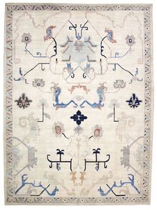 Custom Size Wool Hand Knotted Loop Pile Oushak <b>Carpet</b> Modern Handmade Area Rug for Luxury Residential Hospitality - Product Image 6