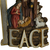 Paix Nativité Résine Figurine De Noël avec Sainte Famille 9 1/4 Pouces-Saint Joseph, Vierge Marie et L'enfant Jésus Christ