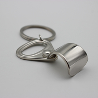 Porte-clés ouvre-bouteille avec fermeture éclair, anneau en acier inoxydable, porte-clé