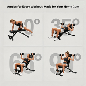 Banc de musculation multifonction réglable - Banc inclinable et déclinable pliable avec extension pour les jambes pour l'entraînement de force à domicile - Product Image 6