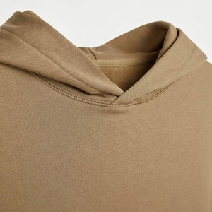Wholesale <strong>900</strong> <strong>Gsm</strong> <strong>Hoodie</strong> Brown Custom Heavy Weight No String Hoodies <strong>Thick</strong> Unisex Oversized Fleece <strong>Hoodie</strong> Men - Product Image 4
