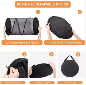 Hot Selling Mesh Cylinder Dirty Clothes <b>Laundry</b> Hamper Collapsible Foldable <b>Pop</b>-<b>up</b> <b>Laundry</b> <b>Basket</b> - Product Image 3
