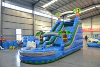 Parc aquatique gonflable de qualité commerciale, aire de jeux aquatique multi-activités avec grands toboggans et plateformes