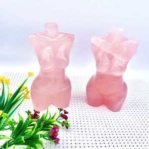 Grosir kristal alami 19cm mawar dewi kuarsa tubuh besar kualitas tinggi penyembuhan dipoles merah muda kristal Dewi tubuh untuk hadiah - Product Image 3