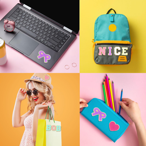 Parches de Letras Personalizados Autoadhesivos de una Sola Capa de 5.5cm, Pegatinas de Tela Bordadas, Etiquetas de Ropa con Diseño de Rosa - Product Image 4