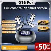Q16 Pro Affichage LED Écouteurs Écran tactile Traducteur AI sans fil avec ANC Double réduction de bruit Airbuds Écouteurs sans fil