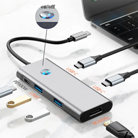 Basis Us 10Gbps USB C Hub USB a C port Data 4K60Hz HDTV 100W PD 6 in 1 USB C stasiun Dok kompatibel untuk iPhone