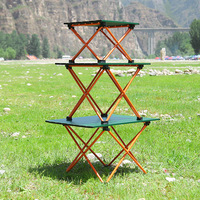 Table pliante d'angle portable et compacte pour l'extérieur, style camping, avec un design raffiné, mobilier d'extérieur en gros