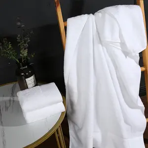 Luxury 5 Star Hotel Towels White Custom Logo Bathroom 100% Cotton Face Hand Bath Hotel Towel Set