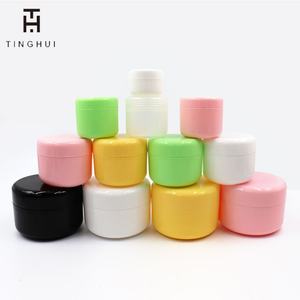 Pot vide en plastique noir et blanc rechargeable pour crème visage, lotion ou cosmétique, format voyage, 10g, 20g, 30g, 50g - Product Image 1