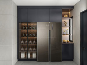 Gabinetes de Cocina Modernos Minimalistas en Gris Mate, Isla de Gabinetes Modulares en Blanco y Negro, Encimera de Cuarzo, Muebles para el Hogar, Apartamentos - Product Image 6