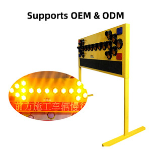 Señal Luminosa LED de Pie con Flecha, Protección IP65, Acero Galvanizado, Luces Fijas/Intermitentes para Carreteras - Product Image 1