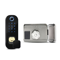 Lector de tarjeta llave simple Tuya impermeable Wifi huella dactilar cerraduras de puerta inteligentes cerradura inteligente digital