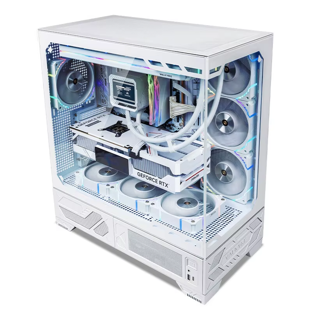 Valkyrie VK03 Lite White ATX Mid Tower PC Desktop Case Supports 360 Water Cooling 270 View for Gaming