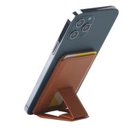 FD PH-HO-04 Kulit PU Universal Adjustable Folding Magnetic Phone Stand Wallet Cardholder Untuk Penggunaan Luar Ruangan Mendukung Ponsel 5.5-7.5 Inch