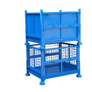 Lưu trữ lồng tùy chỉnh kim loại nặng Pallet hộp kho bãi có thể gập lại Giỏ dây thép lưới hộp Pallet - Product Image 2