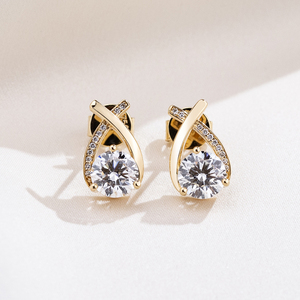 เครื่องประดับเมสซี่ MSE-928 ต่างหูเพชรทองคำขาว 18K สำหรับผู้หญิง - Product Image 1