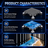 Plancher de danse LED intérieur P3.91 à haute fréquence de rafraîchissement 7680Hz, antidérapant, avec masque givré, pour studio de photographie et scène, 500*500mm