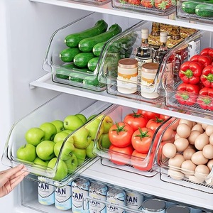 Fridge Organizer Food Grade Storage Bins With Lids Rectangle PP Plastic 6+ Compartments For Vegetables Fruits Eggs Kitchen - Product Image 1